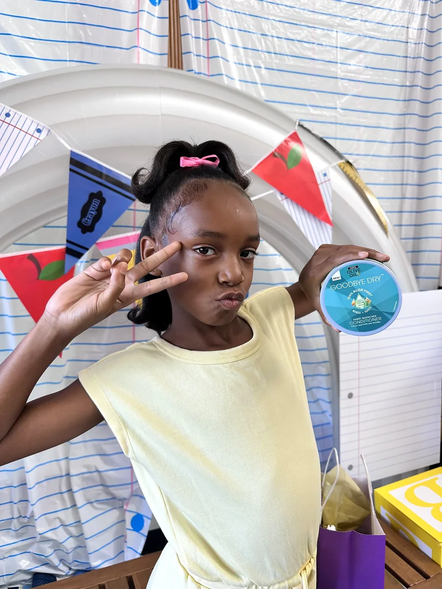 Crowned & Ready 2026: A child showing a finished style and a take-home haircare product
